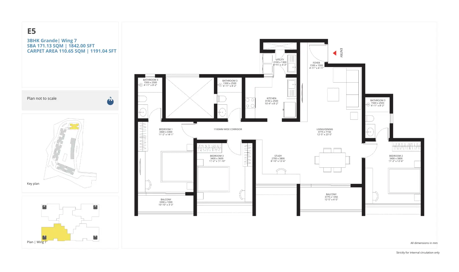 sobha hamptons 3 bhk grande Floor Plan
