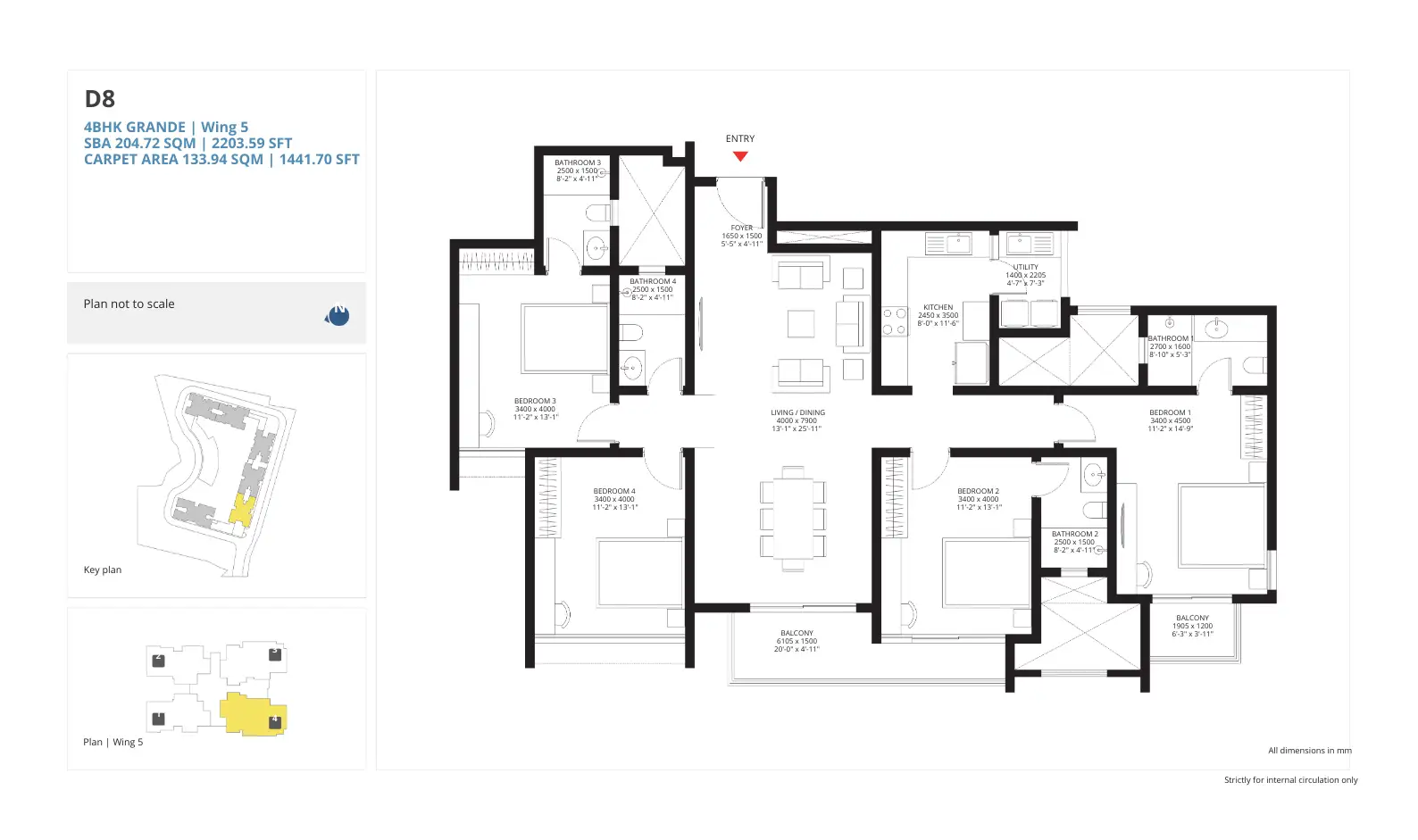 sobha madison heights Floor Plan 4 bhk