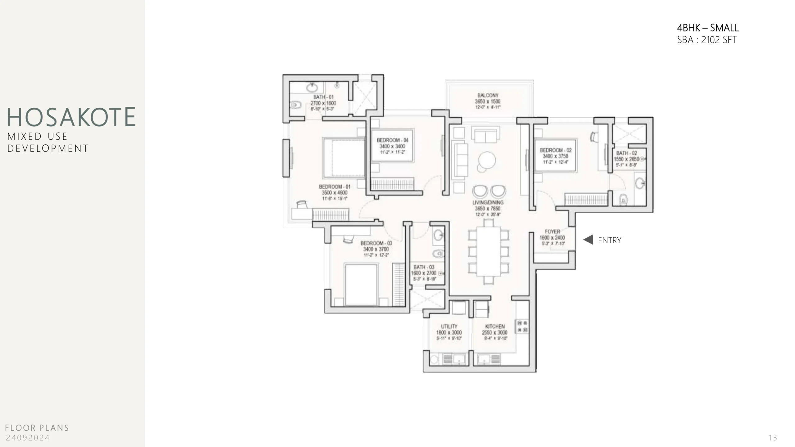 Sobha World City-4-bhk-floor-plan